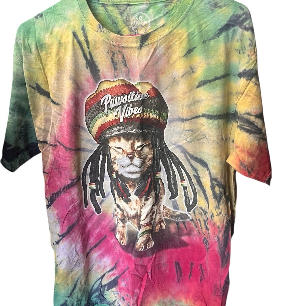 Pawsitive Vines Short Sleeve Tie-Dye Tee